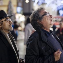 Ivano Marescotti e Neri Parenti sul set di Vacanze di Natale a Cortina