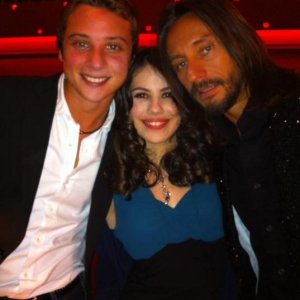 Bob Sinclar sul set di Vacanze di Natale a Cortina con Patricia Varvari e Alessio Chiodini