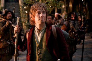 Martin Freeman nei panni di Bilbo in una scena di The Hobbit: An Unexpected Journey