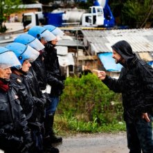 Andrea Sartoretti in una scena del film drammatico A.C.A.B.