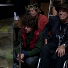 Bernardo Bertolucci sul set di Io e te con Jacopo Olmo Antinori