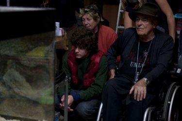 Bernardo Bertolucci sul set di Io e te con Jacopo Olmo Antinori