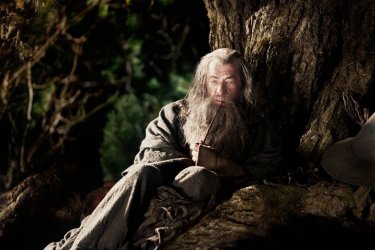 Ian McKellen nei panni di Gandalf il Grigio in una scena di The Hobbit