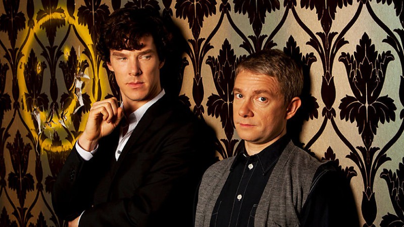 Martin Freeman e Benedict Cumberbatch in un'immagine della seconda stagione di Sherlock