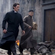 The Flowers of War: Christian Bale in una scena del film