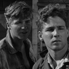 Jeff Bridges e Timothy Bottoms in un bel doppio primo piano de L'ultimo spettacolo