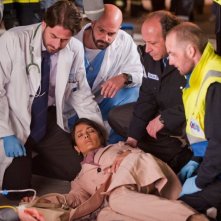 Salma Hayek sul set de La chispa de la vida prova una scena