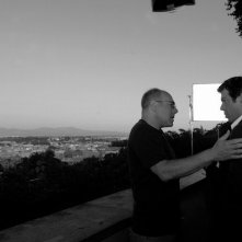 Carlo Verdone e Pierfrancesco Favino sul set di Posti in piedi in Paradiso al Gianicolo