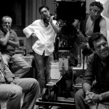 Carlo Verdone insieme a Pierfrancesco Favino sul set di Posti in piedi in Paradiso