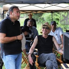 Billy Bob Thornton sul set di Jayne Mansfield's Car con il produttore Aleksander Rodnyansky