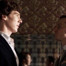 Faccia a faccia tra Benedict Cumberbatch e Andrew Scott in The Reichembach Fall