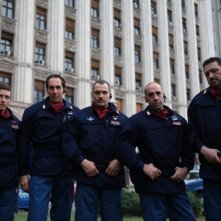 Diaz - Non pulire questo sangue: Alessandro Roja, Claudio Santamaria e Paolo Calabresi in una foto promozionale del film