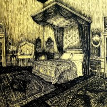 Serie TV - La figlia di Elisa ritorno a Rivombrosa - bozzetto scenografia camera Agnese realizzato da G. Pirrotta