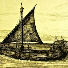 I Cavalieri che fecero l'impresa - bozzetto scenografia della nave realizzato da G. Pirrotta