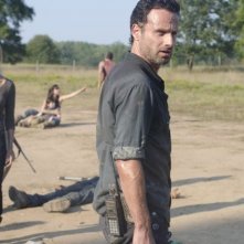 The Walking Dead: Laurie Holden, Andrew Lincoln e Jon Bernthal in una scena dell'episodio Nebraska