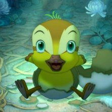 Leafie - La storia di un amore: il tenero pulcino di Leafie in una scena del film