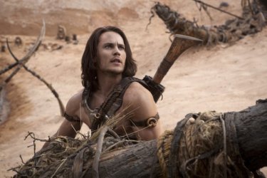 Taylor Kitsch in action in a scene of the adventurous John Carter
