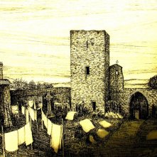 Film - I cavalieri che fecero l'impresa - Bozzetto scenografia dell' eremo  (G.Pirrotta)