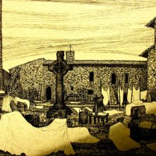 I cavalieri che fecero l'impresa - Bozzetto scenografia dell'eremo (particolare)  -  (G. Pirrotta)