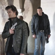 Ghost Rider: Spirito di vendetta, Johnny Whitworth in una scena tratta dal film insieme a Spencer Wilding