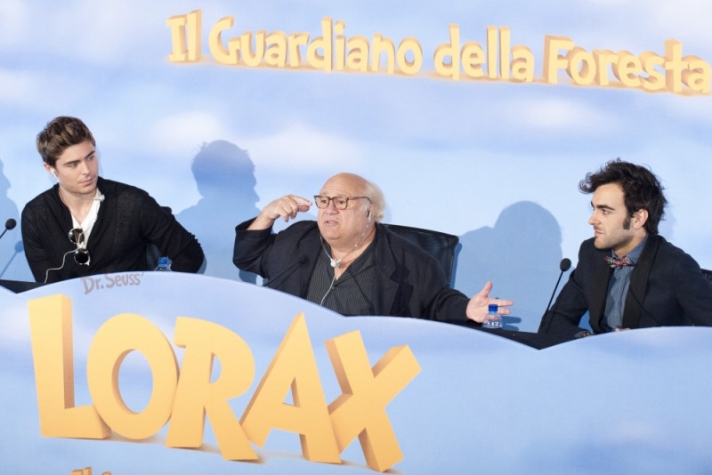 Lorax Il Guardiano Della Foresta Danny Devito Zac Efron E Marco Mengoni A Roma Durante La Conferenza 234126