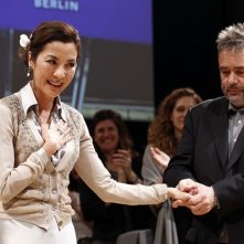 The Lady: Luc Besson insieme alla protagonista Michelle Yeoh durante la presentazione del film al Cinema for Peace Gala alla 62ma Berlinale