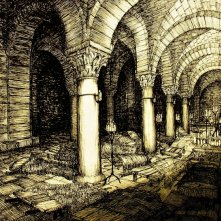 Film -I cavalieri che fecero l'impresa -Bozzetto scenografia  cripta