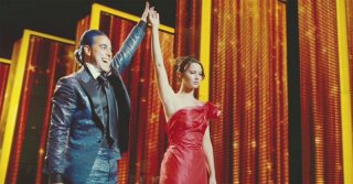 Hunger Games: Jennifer Lawrence in una scena del film