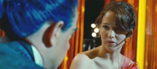 Hunger Games: Jennifer Lawrence in una sequenza del film