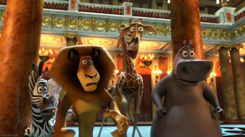Madagascar 3 Ricercati In Europa Melman Marty Alex E Gloria In Teatro In Una Scena Del Film 235320
