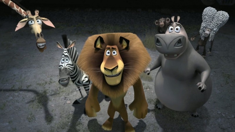 Madagascar 3 Ricercati In Europa Melman Marty Alex Gloria E Le Due Scimmie In Una Scena Del Film 235325