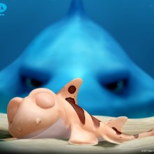 Seafood - Un pesce fuor d'acqua: lo squalo pinna bianca Julius con il piccolo Pup in uno degli wallpaper del film