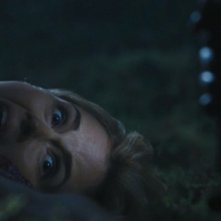 Anna Hutchison a terra terrorizzata in una scena di Quella casa nel bosco