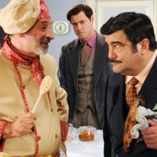 Nero Wolfe: Francesco Pannofino, Andy Luotto e Pietro Sermonti in una scena della serie