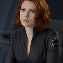 Scarlett Johansson è Natasha Romanoff (e a volte la Vedova Nera) in una scena di The Avengers - I vendicatori