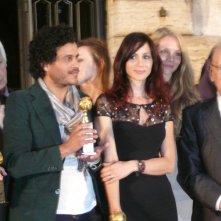 Mohamed Zouaoui, Elisabetta Rocchetti e il maestro Ennio Morricone ai globi d'oro 2011