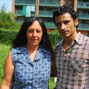 Enrico LoVerso e Paola Crova sul set di La bella società