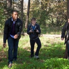 Dane DeHaan, Alex Russell e Michael B. Jordan in una scena all'aperto di Chronicle