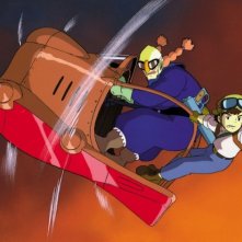 Il castello nel cielo: la perfida Dola insieme al coraggioso Pazu in una scena del film