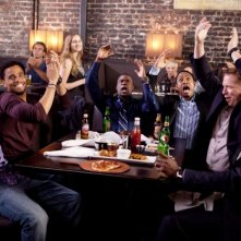 Michael Ealy, Kevin Hart, Gary Owen, Terrence J, Romany Malco e Jerry Ferrara nella commedia Think Like a Man (2012).