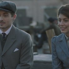Alessandra Mastronardi e Kevin Zegers in una scena della miniserie di Rai Uno, Titanic Nascita di una leggenda