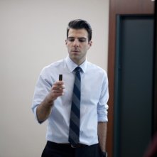 Margin Call: Zachary Quinto in una scena del thriller incentrato sulla crisi economica mondiale