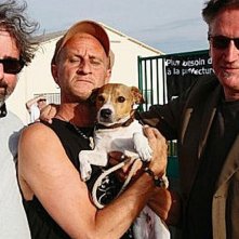 Le grand soir: i registi Benoît Delépine e Gustave Kervern sul set del film insieme a Benoît Poelvoorde