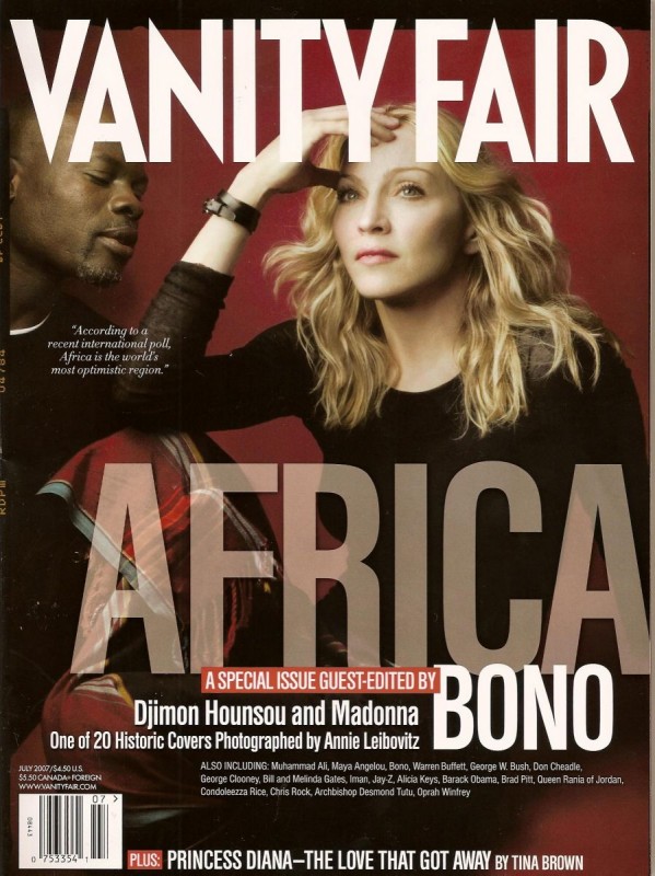 Madonna E Djimon Hounsou Sulla Cover Di Vanity Fair Usa 2007 239291