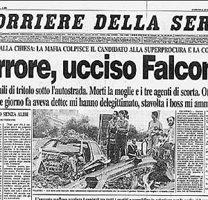 Giovanni Falcone: la prima pagina del Corriere della Sera dedicata alla strage di Capaci