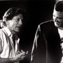 Roman Polanski con Luca Barbareschi durante le prove di Amadeus, andato in scena a teatro nel 2000