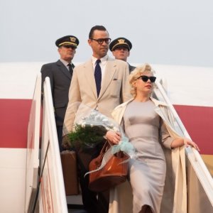 Michelle Williams in una scena di Marilyn insieme a Dougray Scott