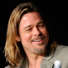 Un primo piano di Brad Pitt nel corso della conferenza di Killing Them Softly