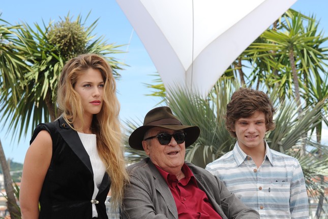 Bernardo Bertolucci a Cannes con i giovani interpreti di Io e te Tea Falco e Jacopo Olmo Antinori