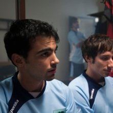 Qualche nuvola: Michele Alhaique con Primo Reggiani in una scena del film